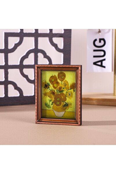 Choice Sunflowers Wooden Frame Fridge Magnets World Famous Paintings (Starry ...