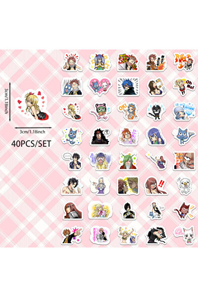 Choice ملصقات فيري تيل اللطيفة، 6×5.2×0.5 سم، DJ-540، 40 قطعة، ملصقات كرتونية...