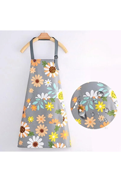Choice grey Adjustable Waterproof Kitchen Aprons for Fashion Lovely Cooking C...