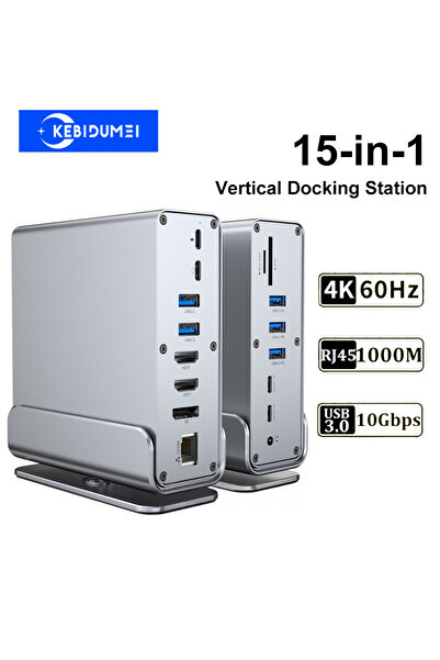 Kebidumei 15 in 1 Vertical Docking Stations 15-in-1 USB Docking Station TYPE ...