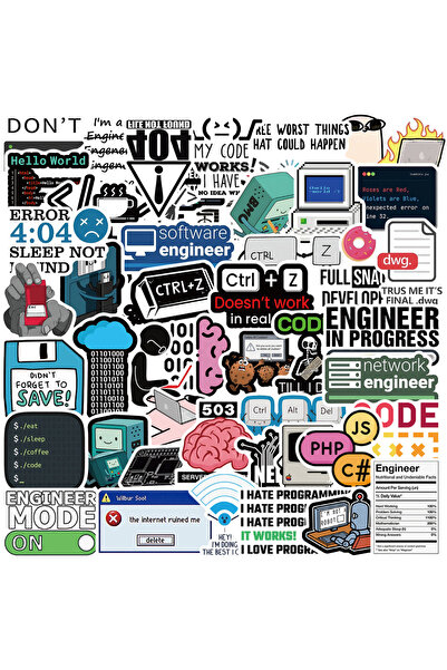 Choice ٥٠ قطعة من ملصقات مهندس البرمجة، ملصقات شبكة البرمجة، ملصقات هاكر، ملص...