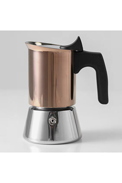 Choice إبريق قهوة موكا فاخر مطلي بالذهب الوردي، مصنوع من الفولاذ المقاوم للصد...