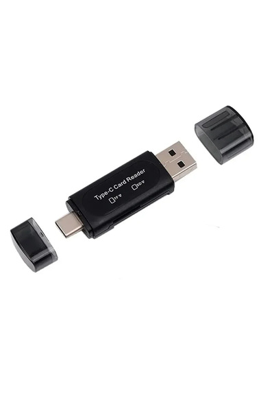 Choice قارئ بطاقات متعدد الوظائف 4 في 1 بمنفذ USB من النوع C، أسود اللون، قطع...