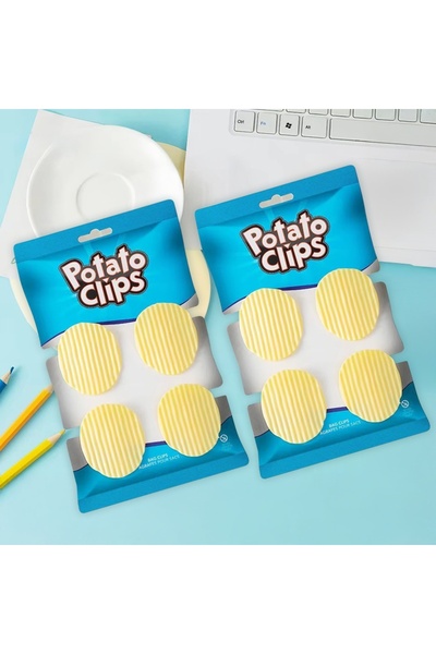 Choice3 Blue 2 sets 4PCS Chip-Shaped Food Bag Clip Versatile Fresh-keeping Se...