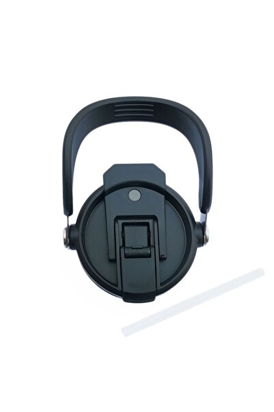 Choice غطاء زجاجة أسود اللون مزود بماصة، مصنوع من مادة ABS مانعة للتسرب، مناس...