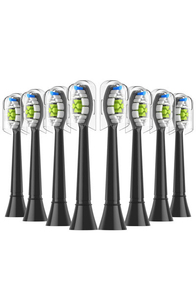 Choice4 ٨ رؤوس فرشاة بديلة سوداء متوافقة مع فرشاة الأسنان الكهربائية فيليبس س...