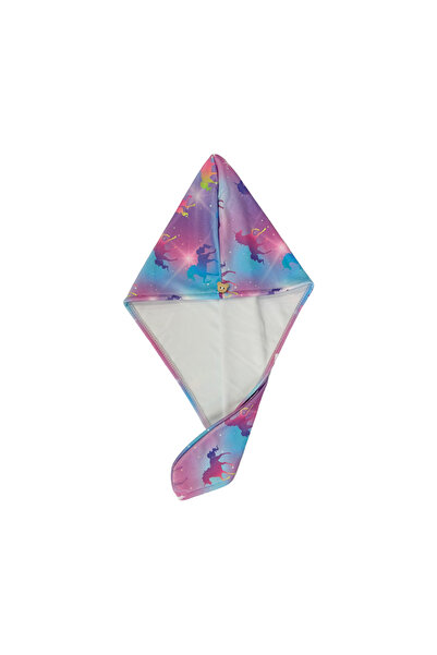 Choice Blue horse 1pc geometric hair towel for children, absorbent and quick-...