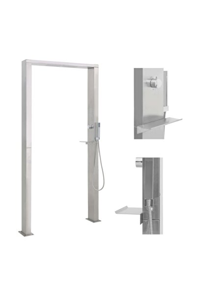 vidaxl Outdoor Shower Stainless Steel Double Jets