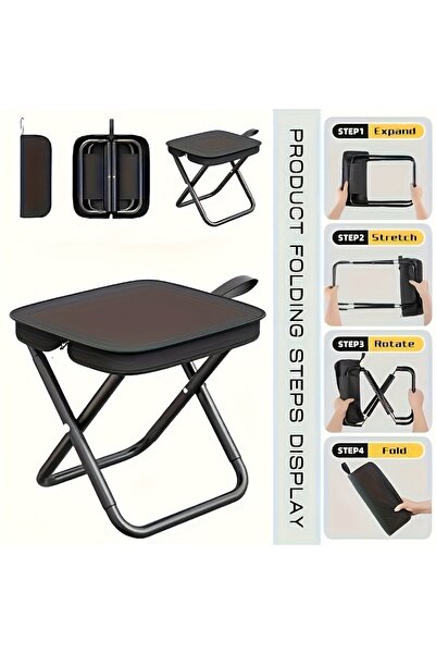 Choice كرسي قابل للطي أسود اللون، كرسي محمول قابل للطي مع حقيبة حمل، خفيف الو...