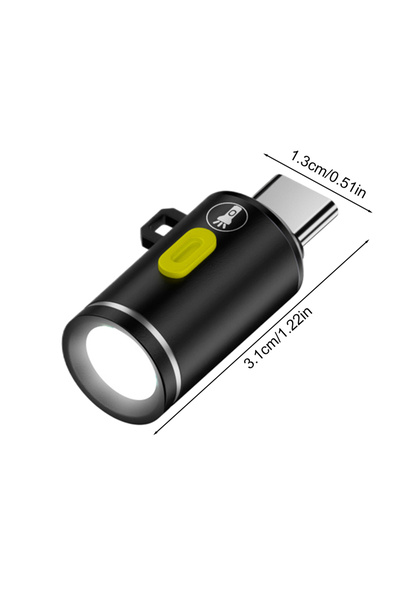 Choice مصباح يدوي صغير الحجم مزود بمنفذ USB-C LED، أسود اللون، بإضاءة قوية، م...