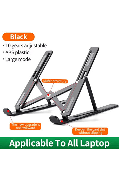 Choice Black-10 gears Adjustable Laptop Holder Portable Foldable Computer Mon...