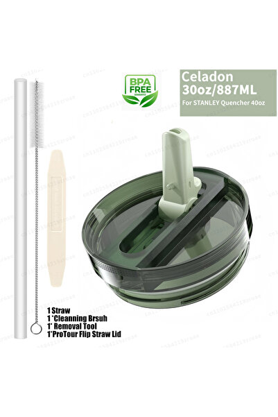 Choice3 Celadon-30oz 30oz Flip Straw Lid for Stanley Quencher H2.0 Tumbler Le...