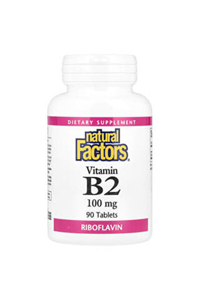 Natural Factors فيتامين ب2، ريبوفلافين، 100 ملغ، 90 قرصًا