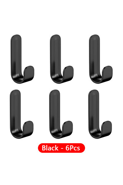 Choice أسود - 6 قطع من خطافات الحائط القوية ذاتية اللصق، مناسبة للمناشف والأب...