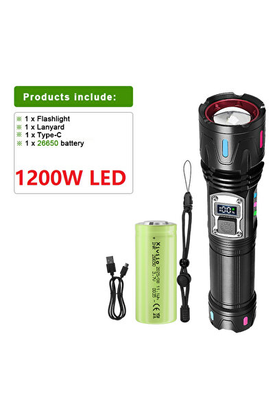 Choice 1200W-26650 1200W Ultra Powerful Flashlight Lighting 3000m Rechargeabl...