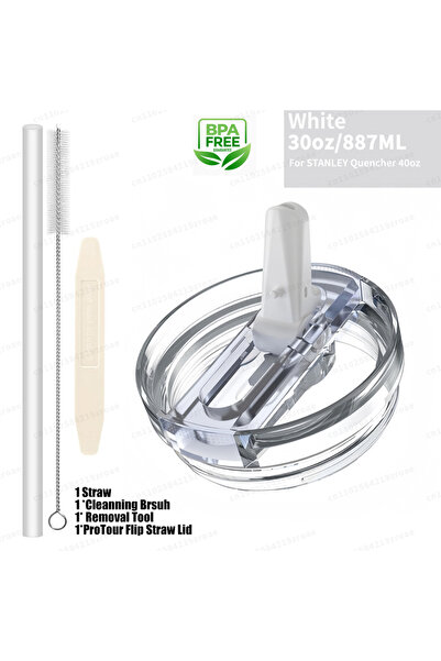 Choice طقم ملحقات أبيض لكوب ستانلي برو تور فليب ذي المصاصة سعة 30 أونصة، غطاء...