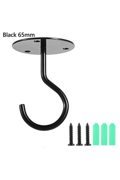 Choice خطافات سقف سوداء 65 قطعة، خطافات معدنية متينة عالية الجودة، خطافات تثب...