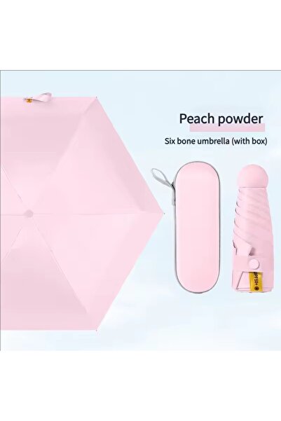 Choice 6K Pink Mini paraguas de viaje compacto, sombrilla de cápsula con prot...