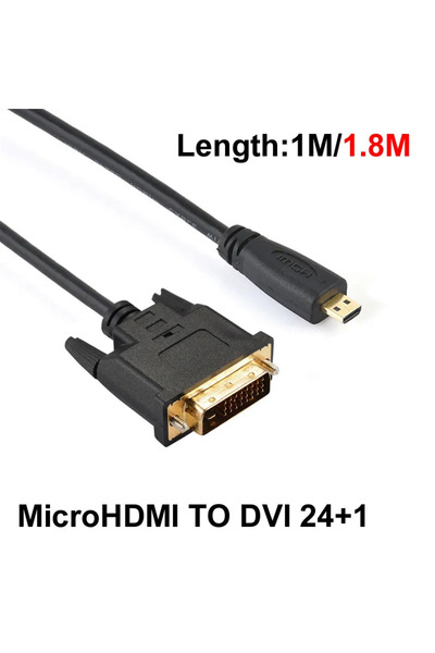 BSN 1.8m 1M/1.8M Micro HDTV HDMI MicroHDMI HD To DVI DVI-D 24+1Pin Adapter Ca...