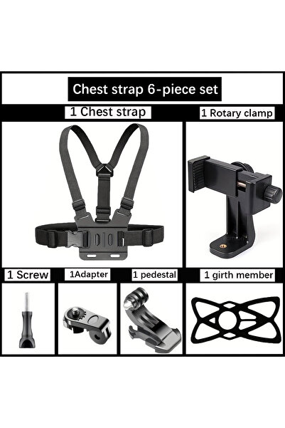 Choice حزام صدر 6 في 1 قابل للتعديل، عصابة رأس وحزام صدر، حامل تصوير للهواتف ...