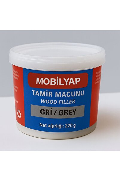 Mobilyap Ahşap Mobilya Parke Tamir Dolgu Macunu 220 gr - Gri - Çatlak Çizik G...