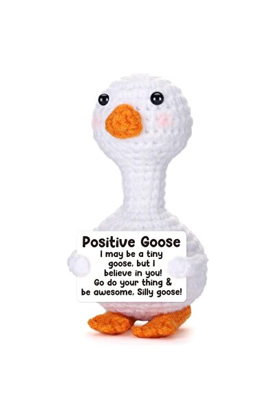 Choice هدية أوزة إيجابية مميزة، زينة مكتبية صغيرة لطيفة من القطيفة على شكل سم...