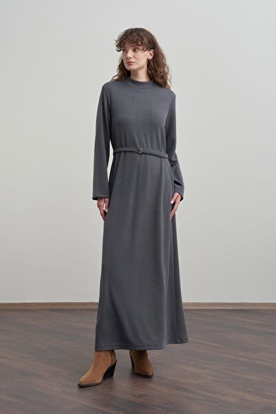 ALLDAY Gray Belt Buckle Dress
