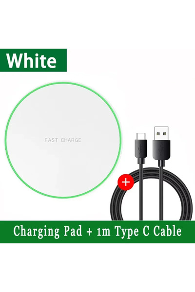 Vikefon White with Cable 15W Fast Wireless Charging Station For iPhone 12 13 ...