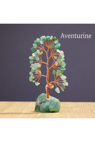 Choice قطعة واحدة من حجر الأفينتورين الطبيعي، كريستال كريستالي، زينة شجرة الح...