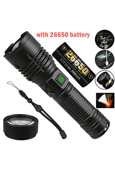 Heinast مزود ببطارية 5000 مللي أمبير، مصباح كشاف فائق السطوع بقوة 10000000 لو...