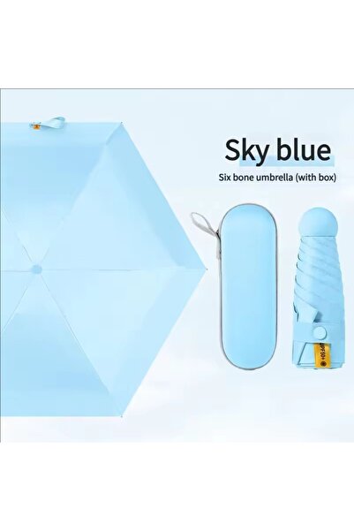 Choice 6K Blue Mini paraguas de viaje compacto, sombrilla de cápsula con prot...