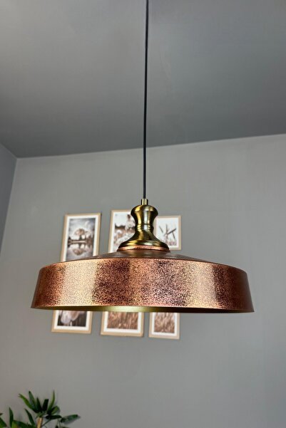 Bamyum Açe Patina Eskitme Tokmak Başlık Tekli Avize Retro Sarkıt Ofis Showroo...