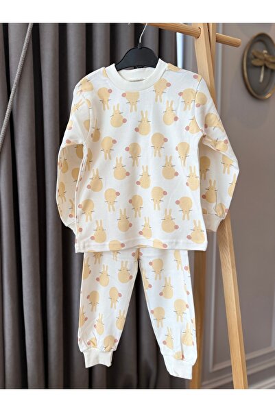 Baby Aden Babyaden Rabbit Patterned Pajama Party Cotton Unisex Girls Boys Chi...