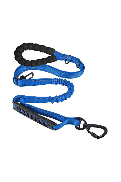 Choice مقود حيوانات أليفة عاكس للضوء أزرق اللون، ماص للصدمات، مزود بحزام أمان...