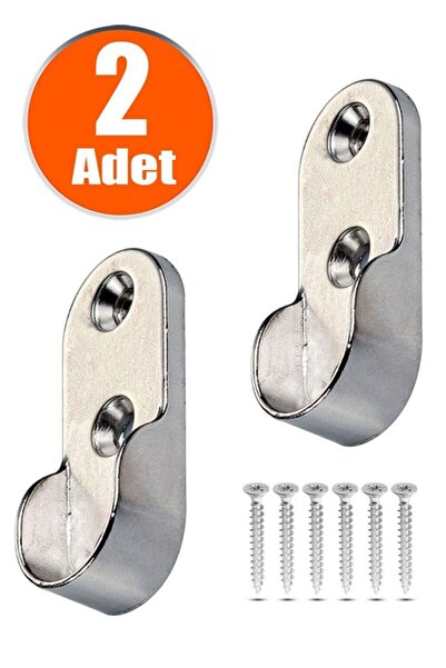 MEKA Mobilya Boru Askı Flanşı Krom Oval Dolap Içi Elbise Gardırop Askılık Bor...