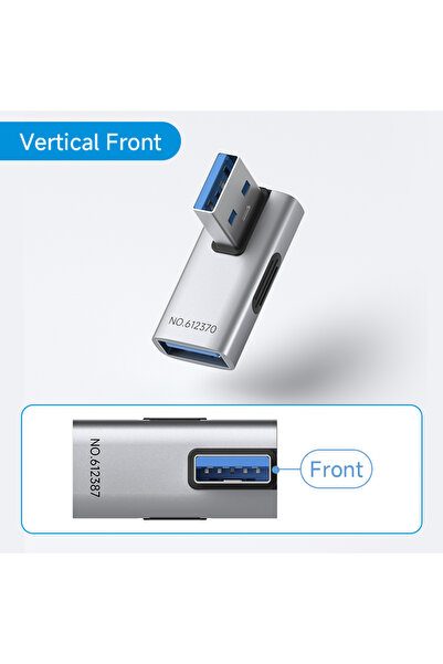 Choice محول هاجيبس USB 3.2 أمامي عمودي على شكل حرف L، موصل USB A ذكر إلى أنثى...