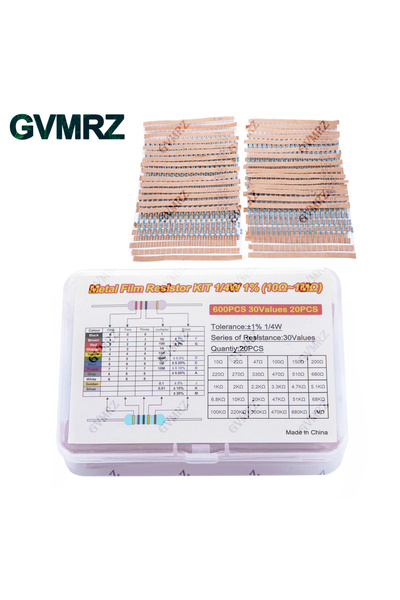 Choice مجموعة متنوعة من 600 قطعة من المقاومات المعدنية ذات الأغشية الرقيقة بق...