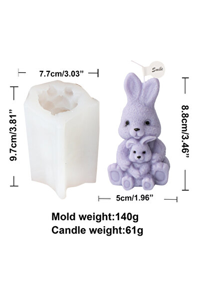 choice2 قالب أرنب واحد، قالب سيليكون على شكل أرنب عيد الفصح، شمعة عطرية، زينة...