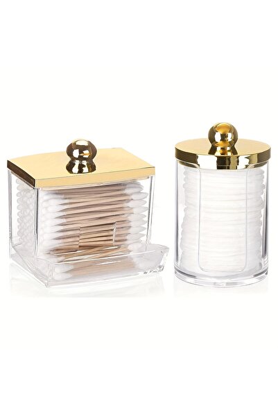 Choice حامل أعواد قطنية عدد 2، عبوة حمام، 10/7 أونصة، موزع كرات قطنية، برطمان...