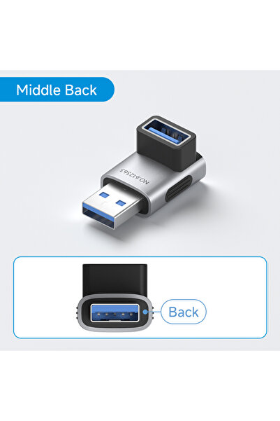 Choice محول هاجيبس USB 3.2 خلفي على شكل حرف L في المنتصف، موصل USB A ذكر إلى ...