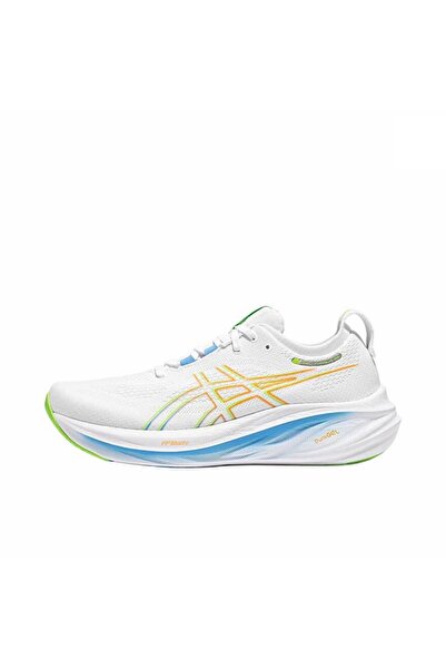 Asics Men and Women Gel-Nimbus 26 Outdoor Running Sneakers White/Yellow/Blue