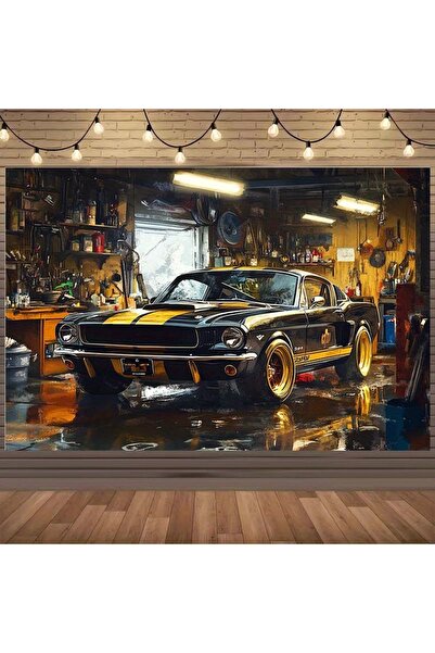 Choice1 100x150cm MULTI 1 piece of retro garage car, classic sports car indus...