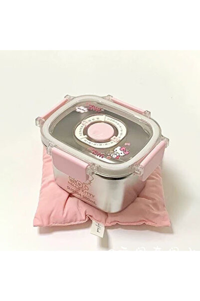 Choice وعاء طعام ياباني وردي اللون مصنوع من الفولاذ المقاوم للصدأ على شكل قطة...