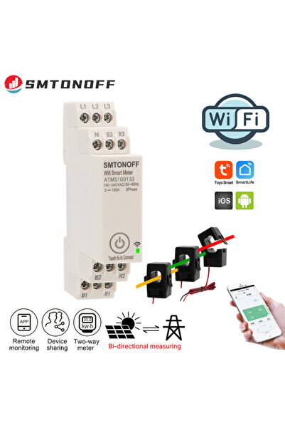 Choice جهاز مراقبة الطاقة الذكي ثلاثي الأطوار من نوع واي فاي Tuya بقدرة 100 أ...