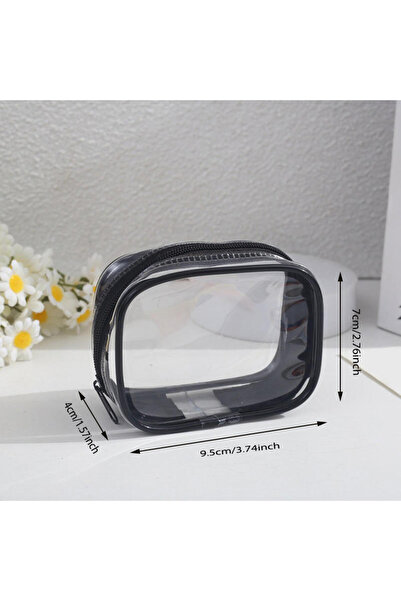 Choice حقيبة تخزين صغيرة شفافة من مادة PVC، قطعة واحدة سوداء أو نصف قطعة، مع ...