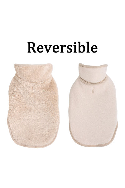 Choice معطف بيج لطيف للحيوانات الأليفة، قابل للتعديل، ناعم، برقبة عالية، ملاب...