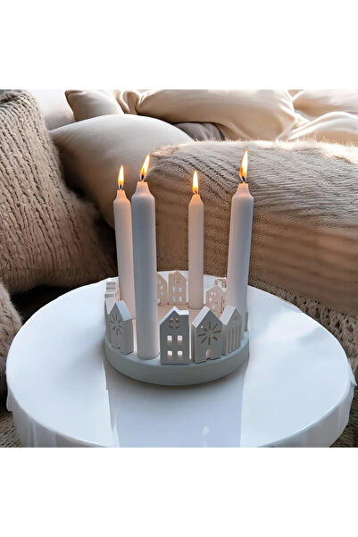 Choice مجموعة قوالب سيليكون دائرية لحامل شموع عيد الغطاس (قطعتان) - قابلة لإع...