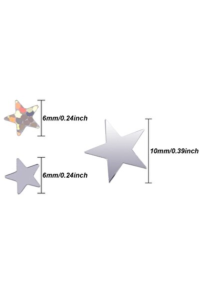 Choice كيس واحد 30 غرام من قصاصات الورق اللامعة على شكل نجوم أكريليك، مستلزما...