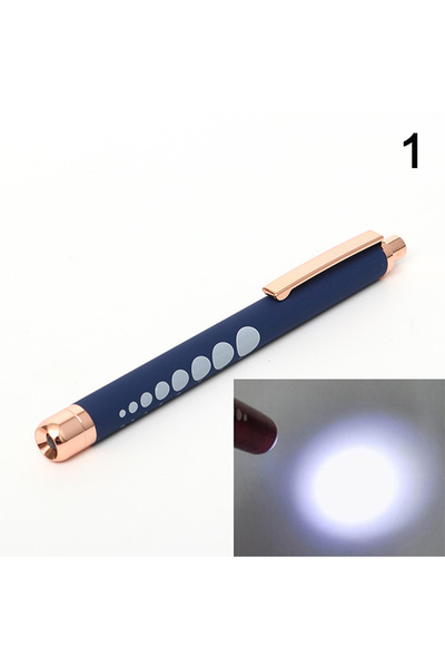 Choice قلم طبي LED أزرق داكن ★★★ مزود بمقياس حدقة العين، مزود بمشبك جيب، مناس...
