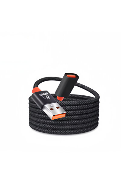 Choice كابل تمديد USB أسود بطول 1 متر وقوة 6 أمبير لأجهزة الكمبيوتر المحمولة ...